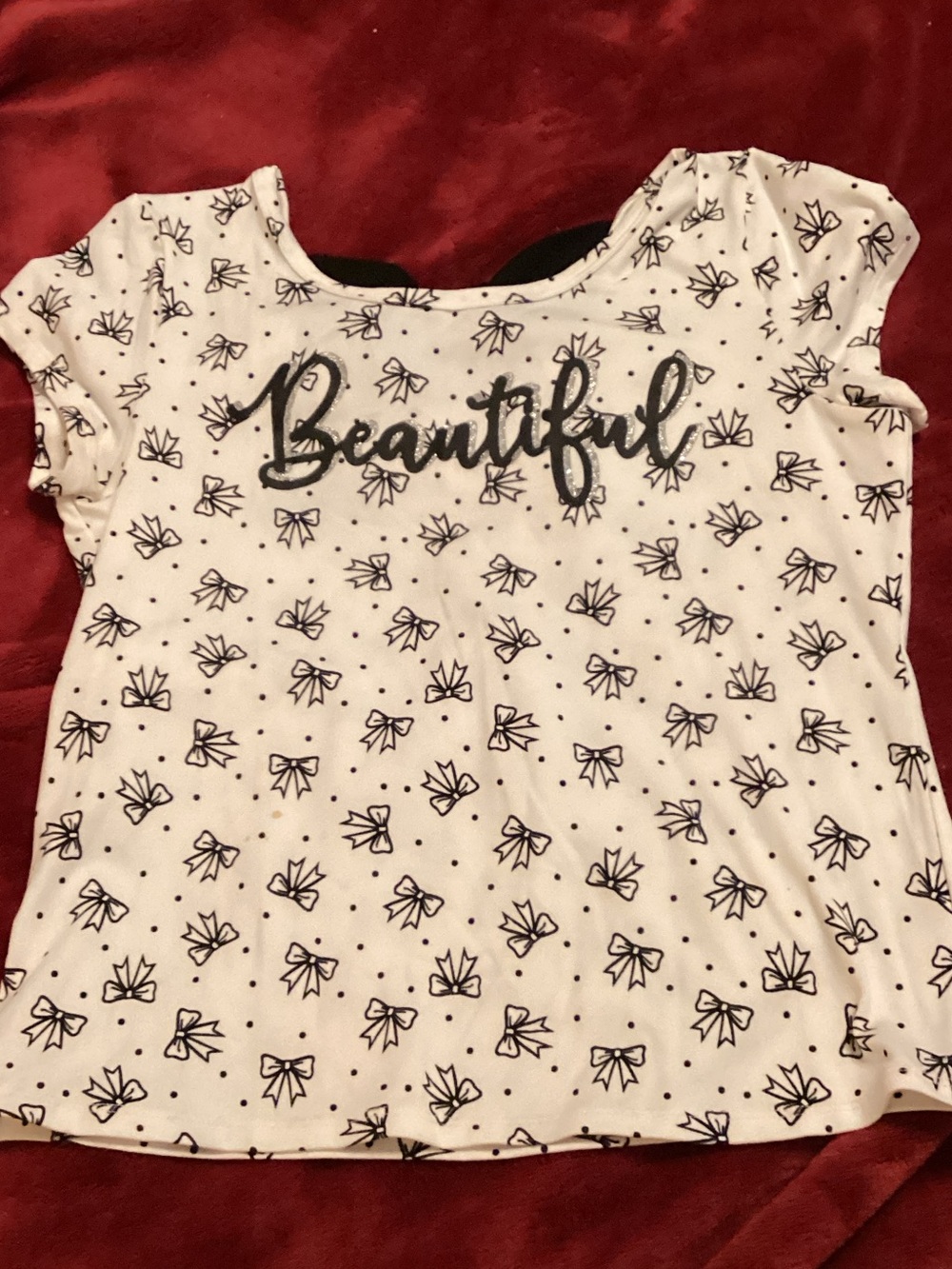 Lily Bleu White Tee with Black 'Beautiful' Script